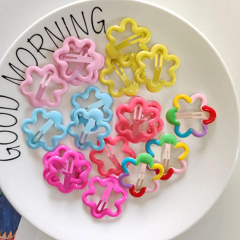 3pc Cute Colorful Flower Small BB Hairpin Hair Clips for Girls Kids Childs Sweet Gift Hair Accessories Party Holiday Ornamen