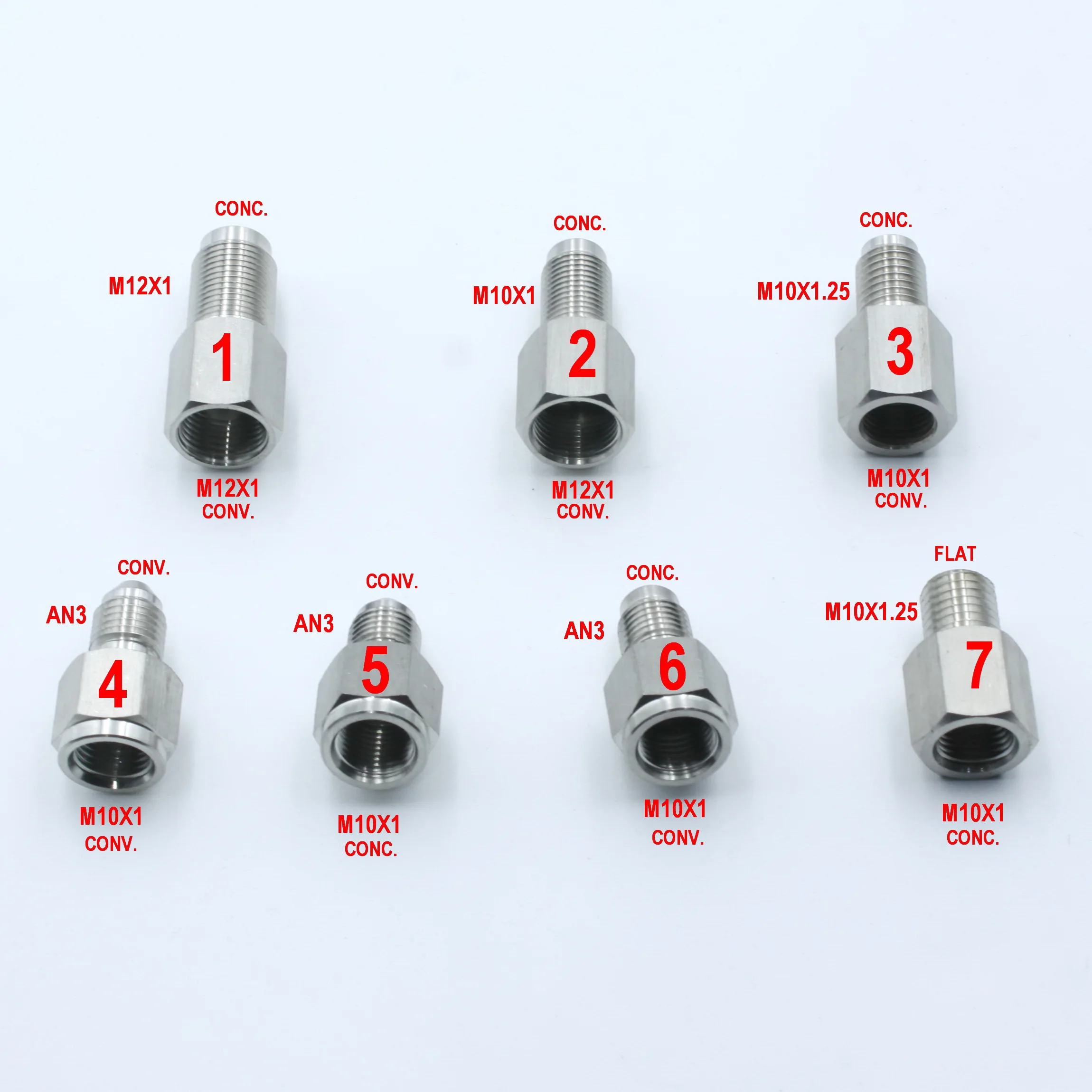 

Stainless Female to Male Coupling Reducer Adapter Fittings M10 M12 AN3