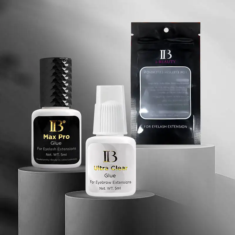 IBeauty Super Plus Extensions de cils adhésives 5ml série de colle IB Original corée séchage rapide longue durée de rétention faible Irritation