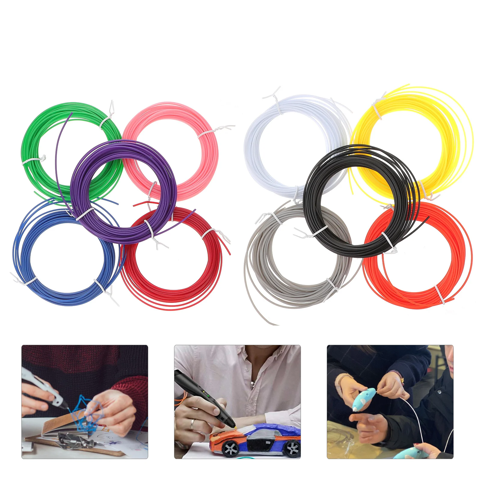 10 قطعة من البلاستيك ثلاثية الأبعاد خيوط القلم عبوات المواد الراقية توافق قوي ألوان حية سهلة الاستخدام للمشروعات الإبداعية ذاتية الصنع