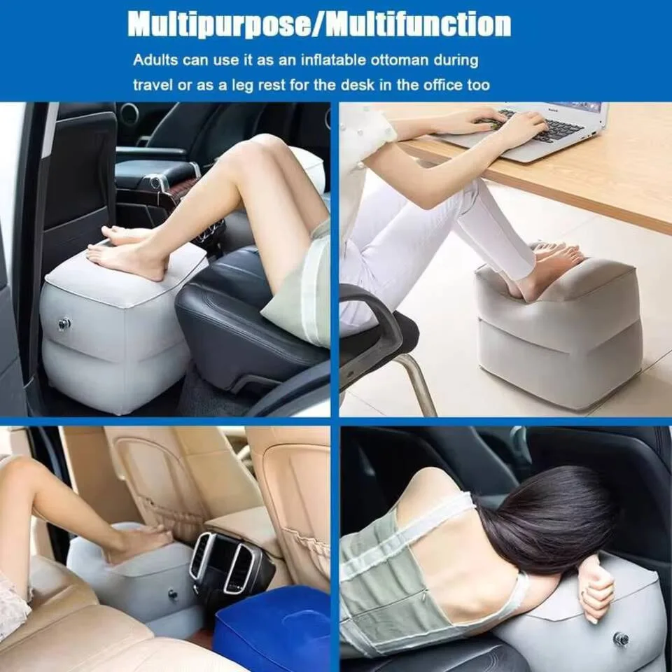وسادة مسند قدم قابلة للنفخ للسفر ، سرير طفل صغير على الهواء ، ارتفاع قابل للتعديل ، كرسي الساق ، مقعد سيارة طيران طويل المدى ، مسند للقدمين #6