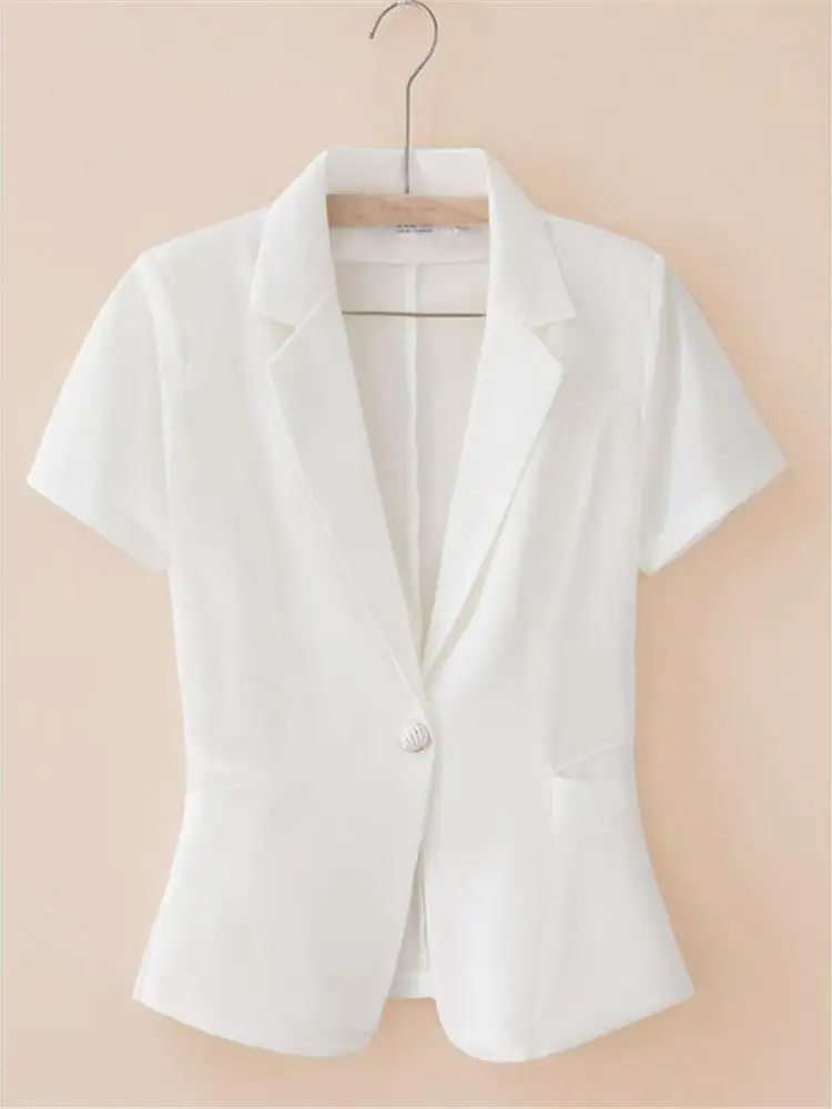 

Summer Women's ort Sve Slim Fit Light Me Jaet Large Size Profional Sle Career Top Cleanfit Design