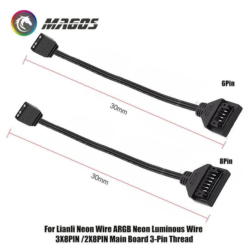 Motherboard 5V ARGB AURA SYNC Cable For Lian Li Strimer Plus V1 V2 Series Cable, 8Pin or 6Pin Optional