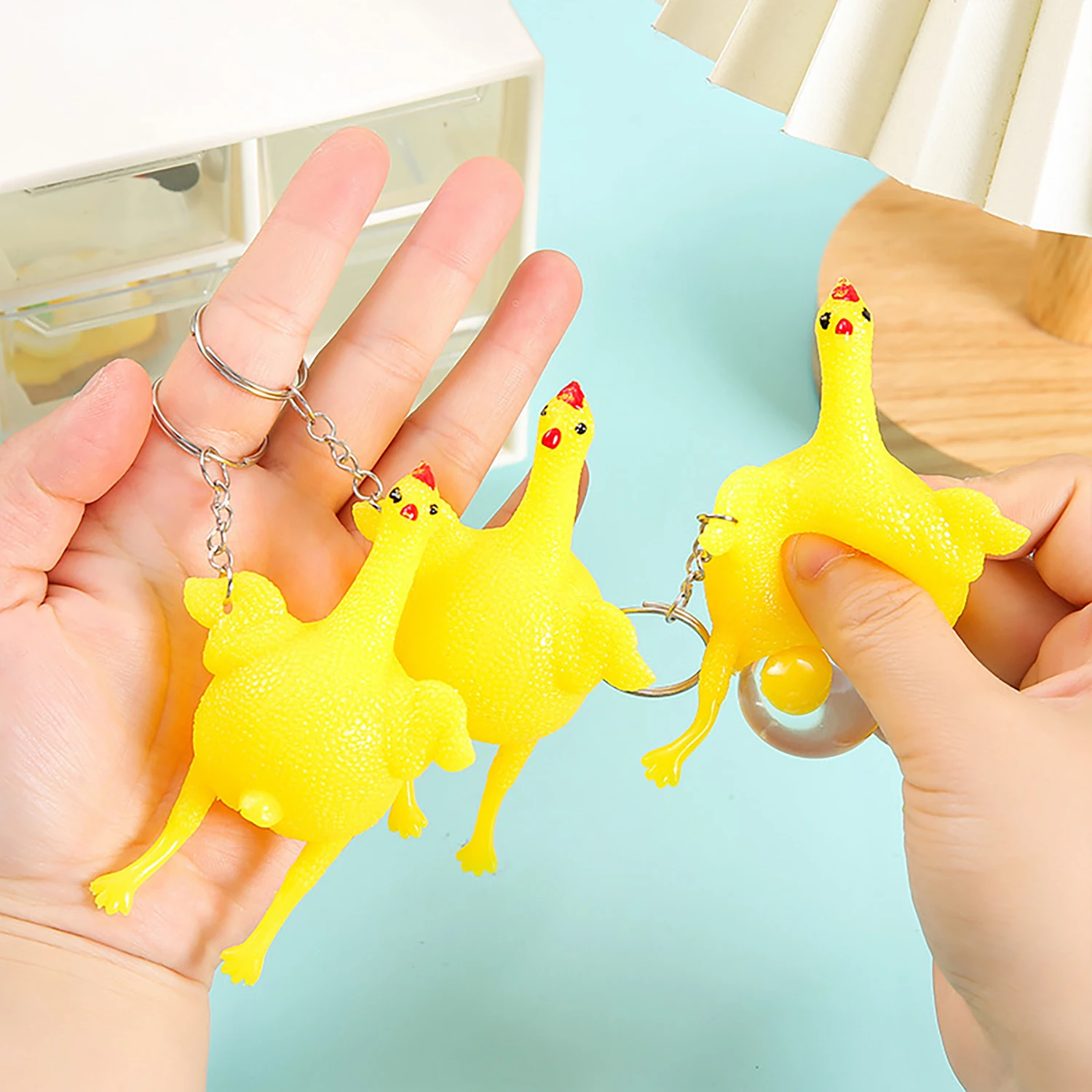 Funny new and unique toys for laying eggs and chickens, venting and squeezing toys, stress relieving and pranking toys