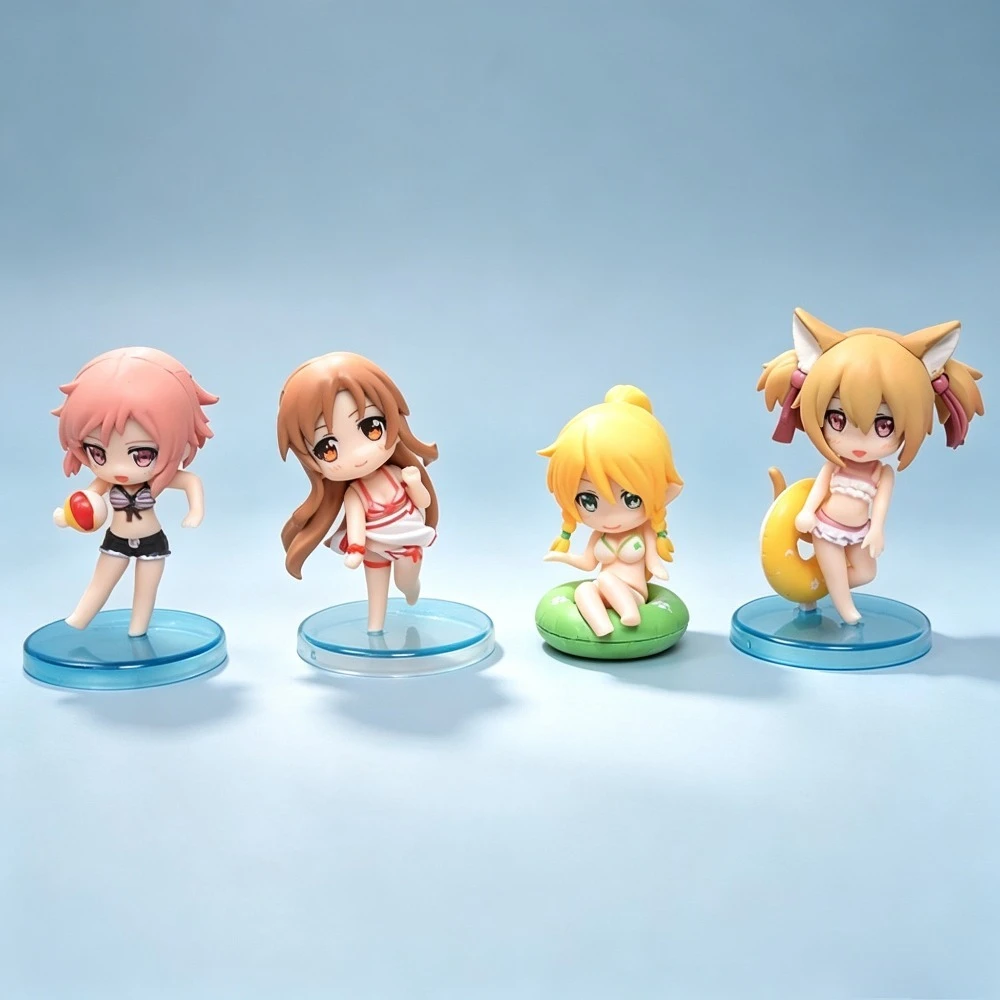 5-7cm Anime Sword Art Online Figure Lisbeth/Asuna/Leafa/Silica Action Figures PVC Desktop Ornamen Model Collection Toys Gifts view 2