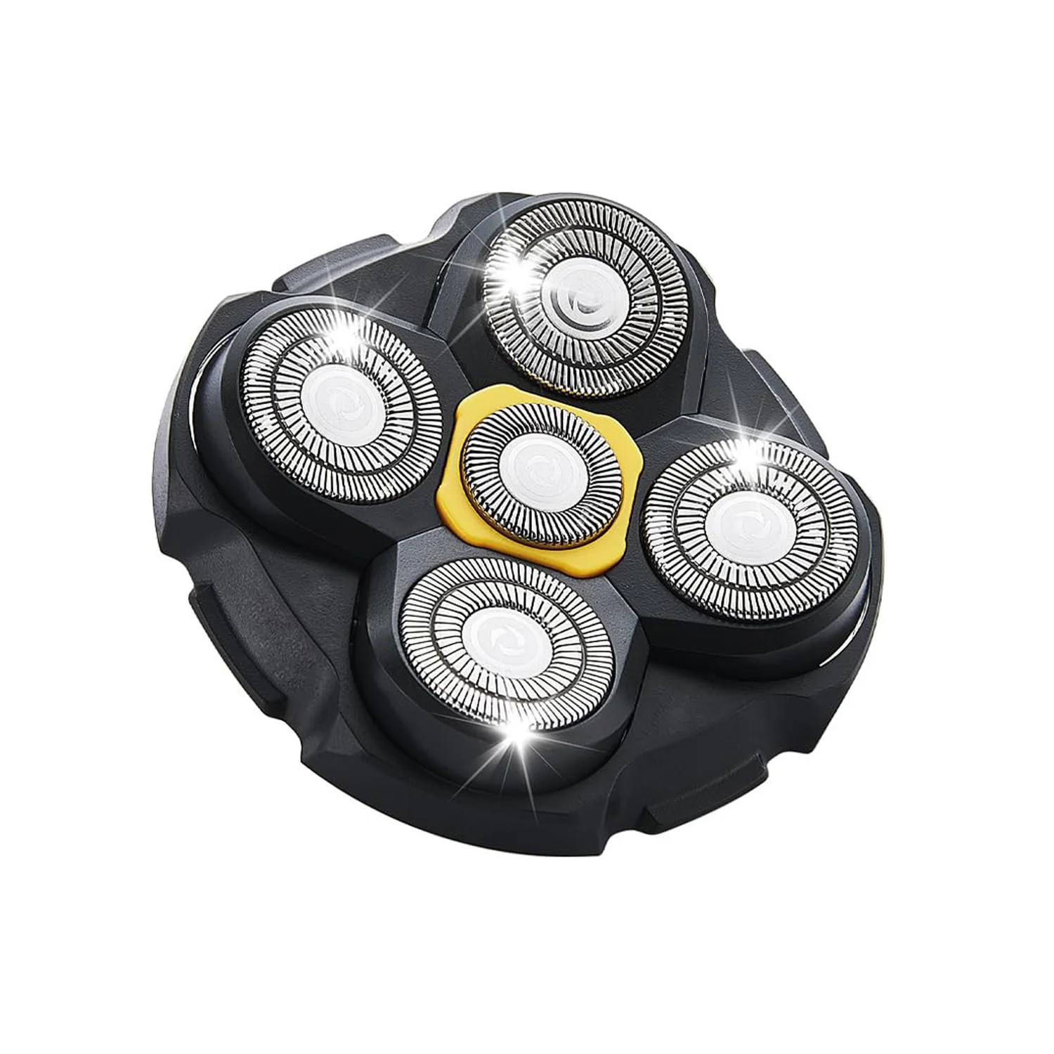 5 Heads Electric Shaver Replacement Blade Head, Waterproof Rotary Cutter Head for Bald Head Shaving Razor