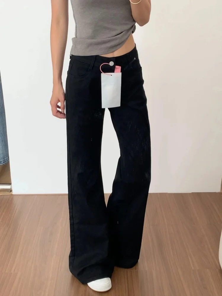 

High Waist Loose Fit Flared Jeans Women's Casual Black Denim Pants Spring Autumn plus Size Comfortable Wide Leg Trousers