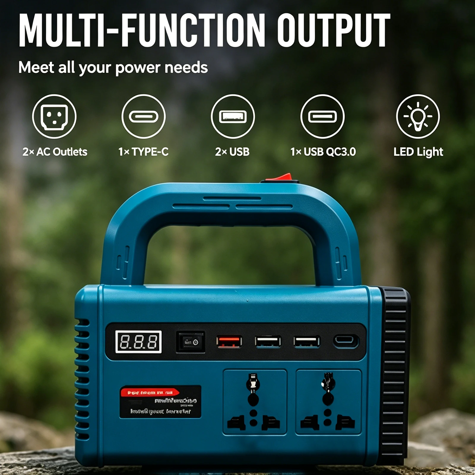 【2026 New】Multifunction Intelligent Inverter Converter Portable DC 21V To AC 180V-220V For Makita 18V Battery Pin No Battery