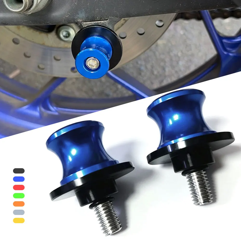 2PCS M6 Swingarm Spool Slider Stand Screws For Yamaha YZF R1 R3 R6 R7 R9 R25 R125 TENERE 700 MT09 MT10 MT03 XSR TRACER 700 900