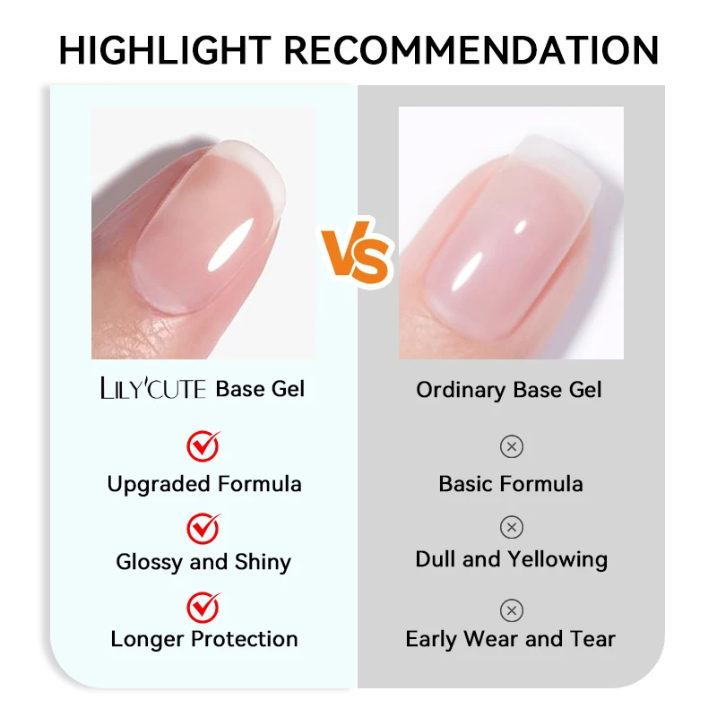 LILYCUTE 18ML Long Lasting Base Top Coat Set Nail Art Design Semi Permanent Soak Off UV Gel Nail Varnish Function UV Gel Kit