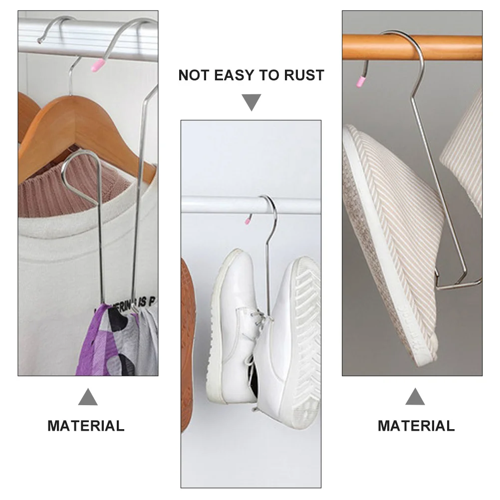 

2 Pcs Windproof Rack Shoe for Shape Maintenance Drying Hanger Metal Quick Balcony Stainless Steel Dryer Hangers Shoes