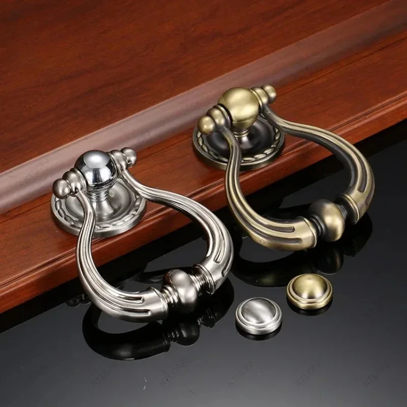 Chinese Retro Courtyard & European Minimalist Zinc Alloy Door Knocker | Decorative Pull Ring for Anti-theft Doors