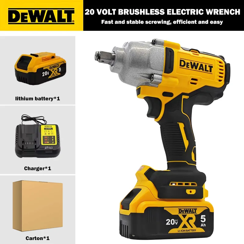 

Dewalt DCF892 Бесщеточный электрический гаечный ключ 812 Нм 1/2 дюйма Аккумуляторная ударная отвертка с высоким крутящим моментом Трехскоростной электроинструмент для авторемонта