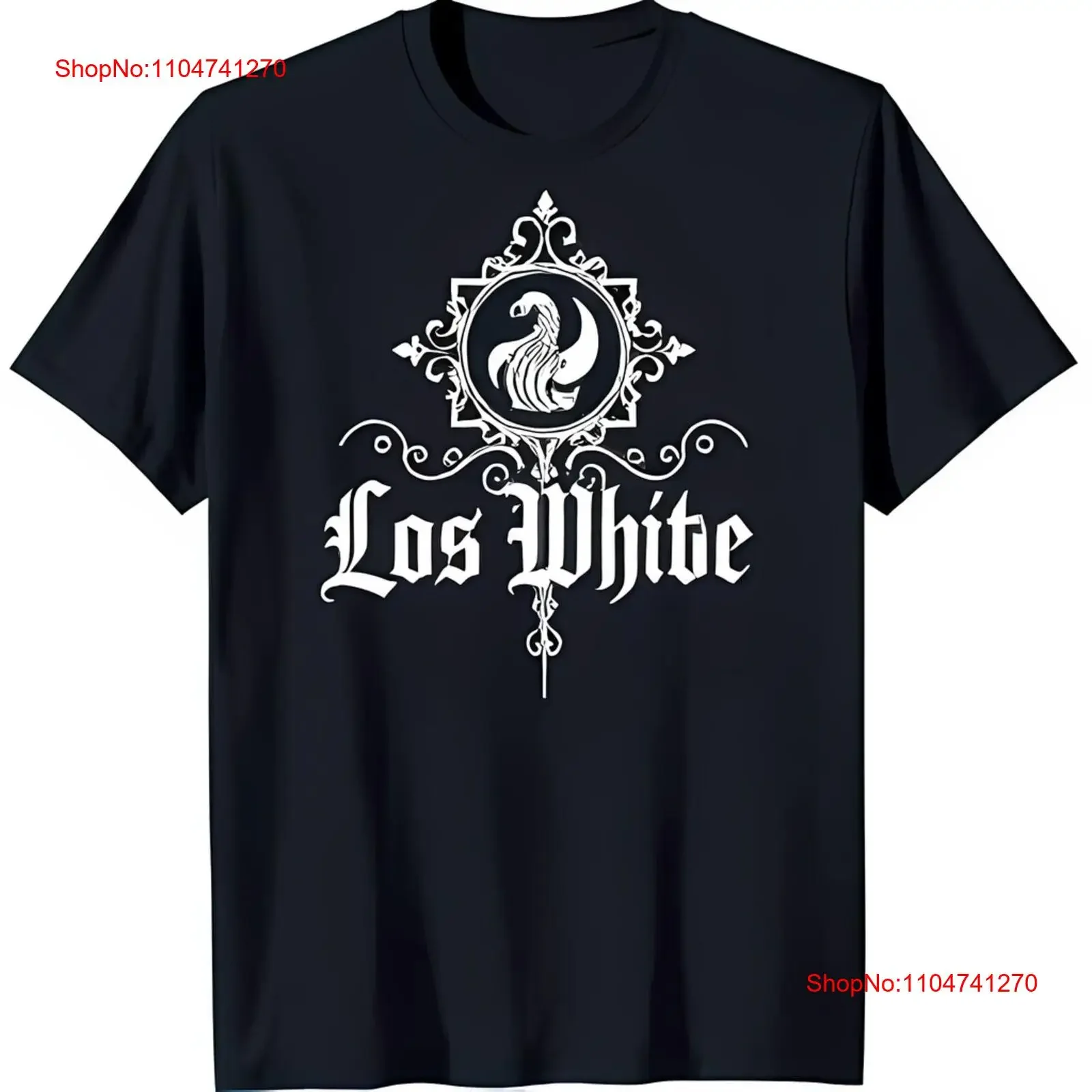 

Vintage Black T Shirt with White Stylized Bird 'Los White' Cursive Design vintage Washed designer clothes Breathable