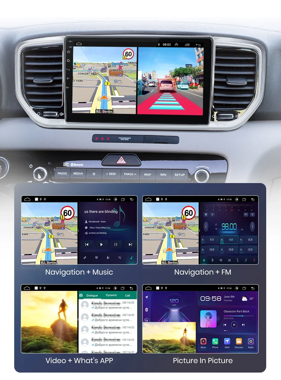 Junsun kabelloses carplay android auto radio für kia sportage 4 ql 2009-2015 auto intelligente systeme rds bt dsp 2 din autoradio – Detail 21
