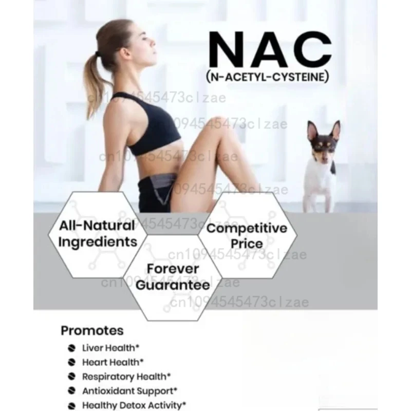 مكمل NAC N-acetylcysteine - مكمل مضاد للشيخوخة ومضاد للأكسدة، دعم الكبد والرئة، يعزز الجلوتاثيون