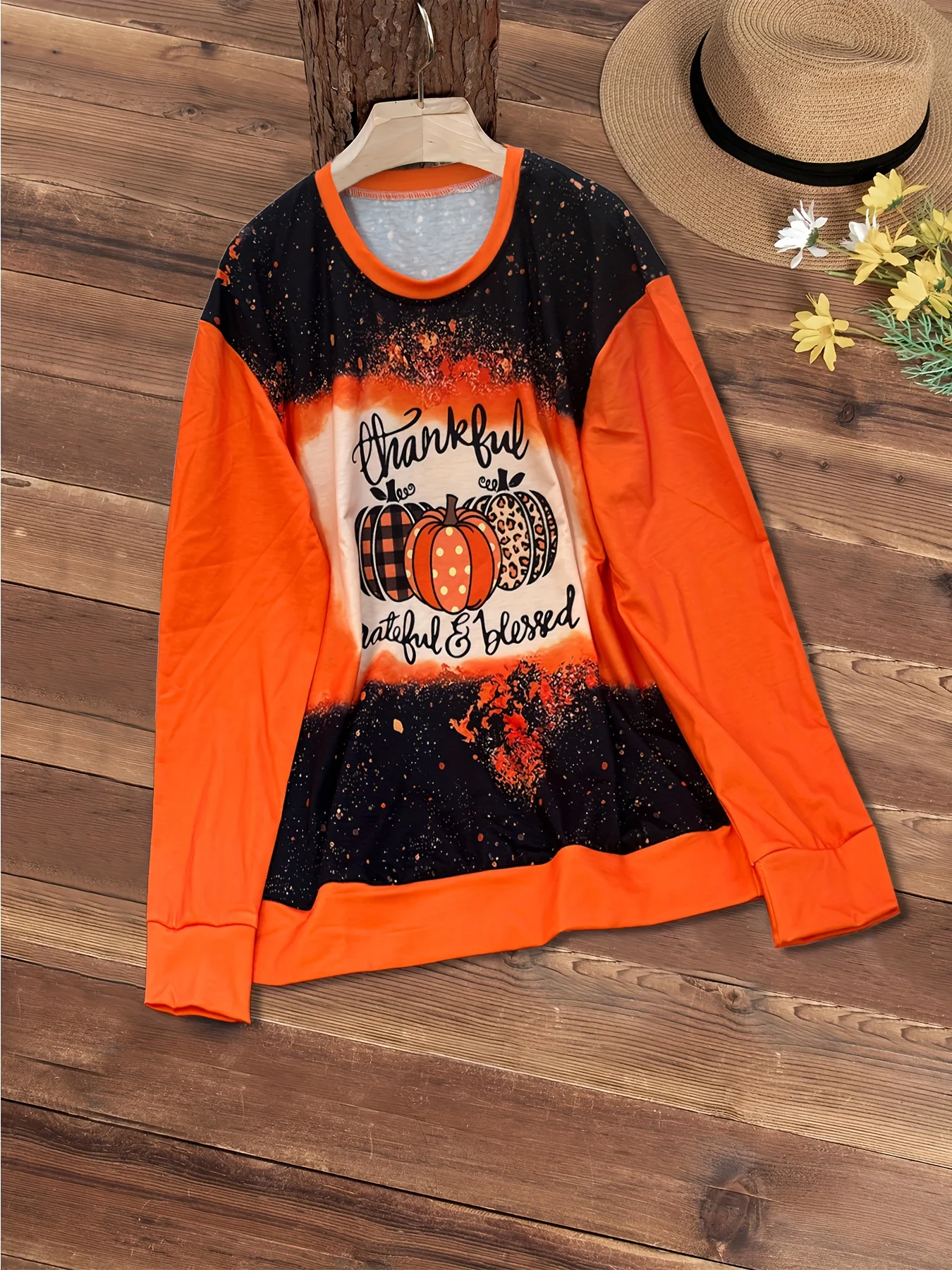 Women's Western ethnic print thin sweatshirt Retro geometric print round neck long sleeve top for women