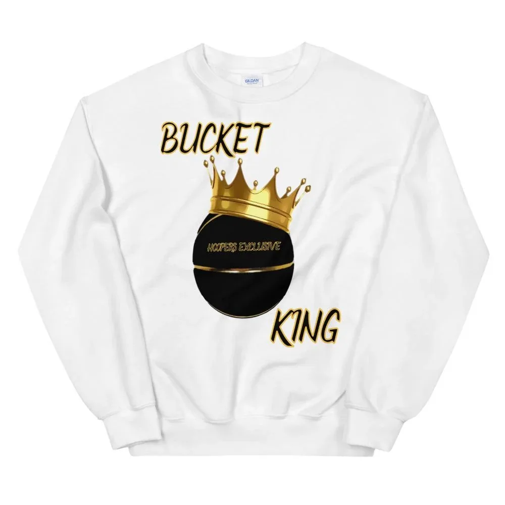 

Autumn and Winter Style Bucket King Basketball with Crown Printed Cotton Crew Neck Sweatshirt