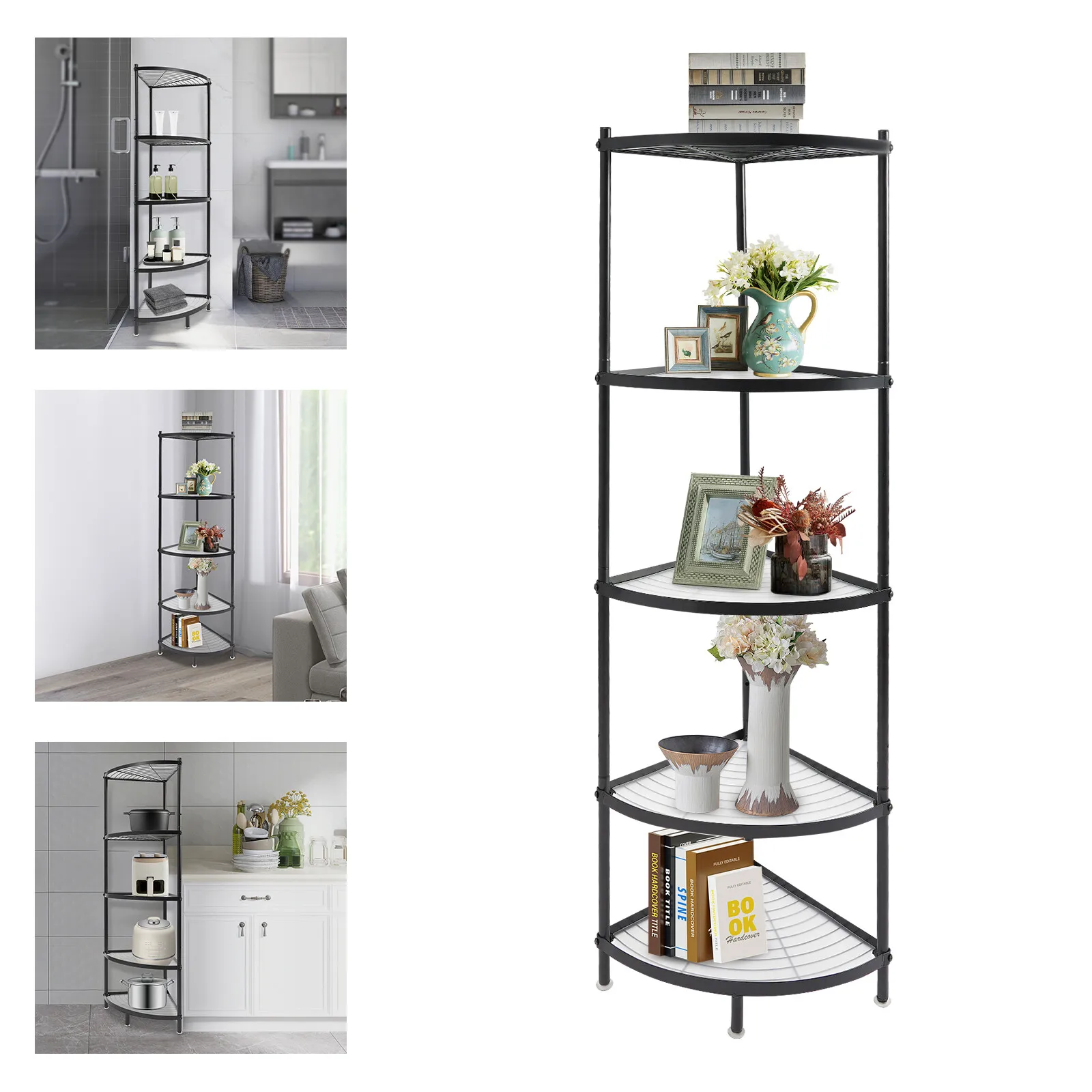 

Kitchen Corner Shelf Rack, Multi-Layer Pot Rack, 5-Tier Pot Rack