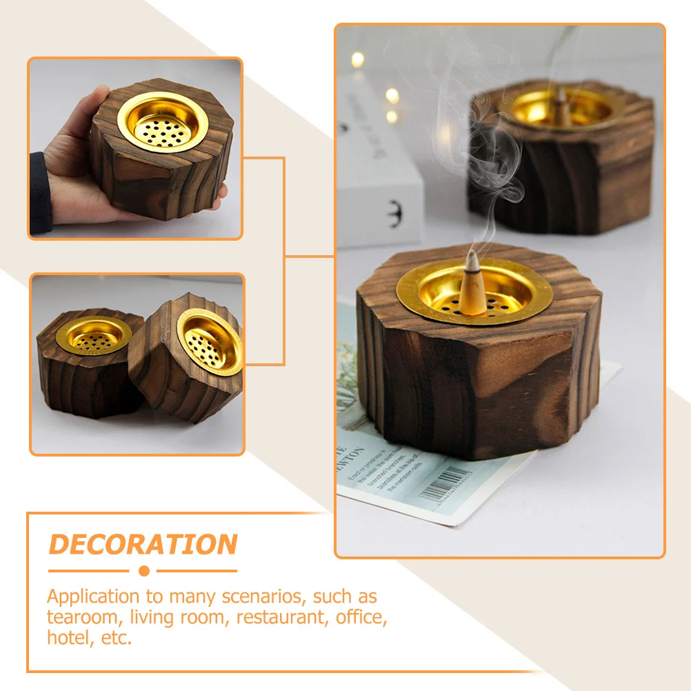 

Wood Burner Retro Home Decor For Cone Stick Powder Incense Holder Wooden Temple Ramadan Incense Burner Home