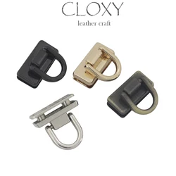 2pcs Fashion Metal Bag Side Edge Hang Buckle Clip con anelli a D per accessori per le spalle con tracolla in pelle fai da te