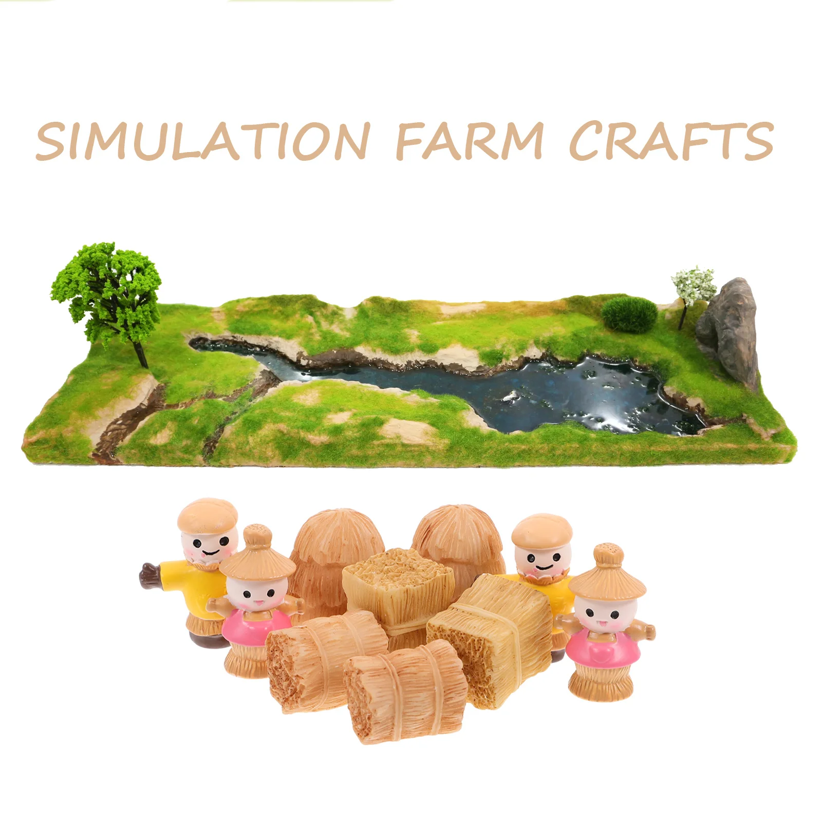 

10 шт., мини-тюки сена, фермерский декор, миниатюрная смола для кукольного домика, садовая сцена, микропейзаж, аксессуар, мини-орнамент для фермерского дома