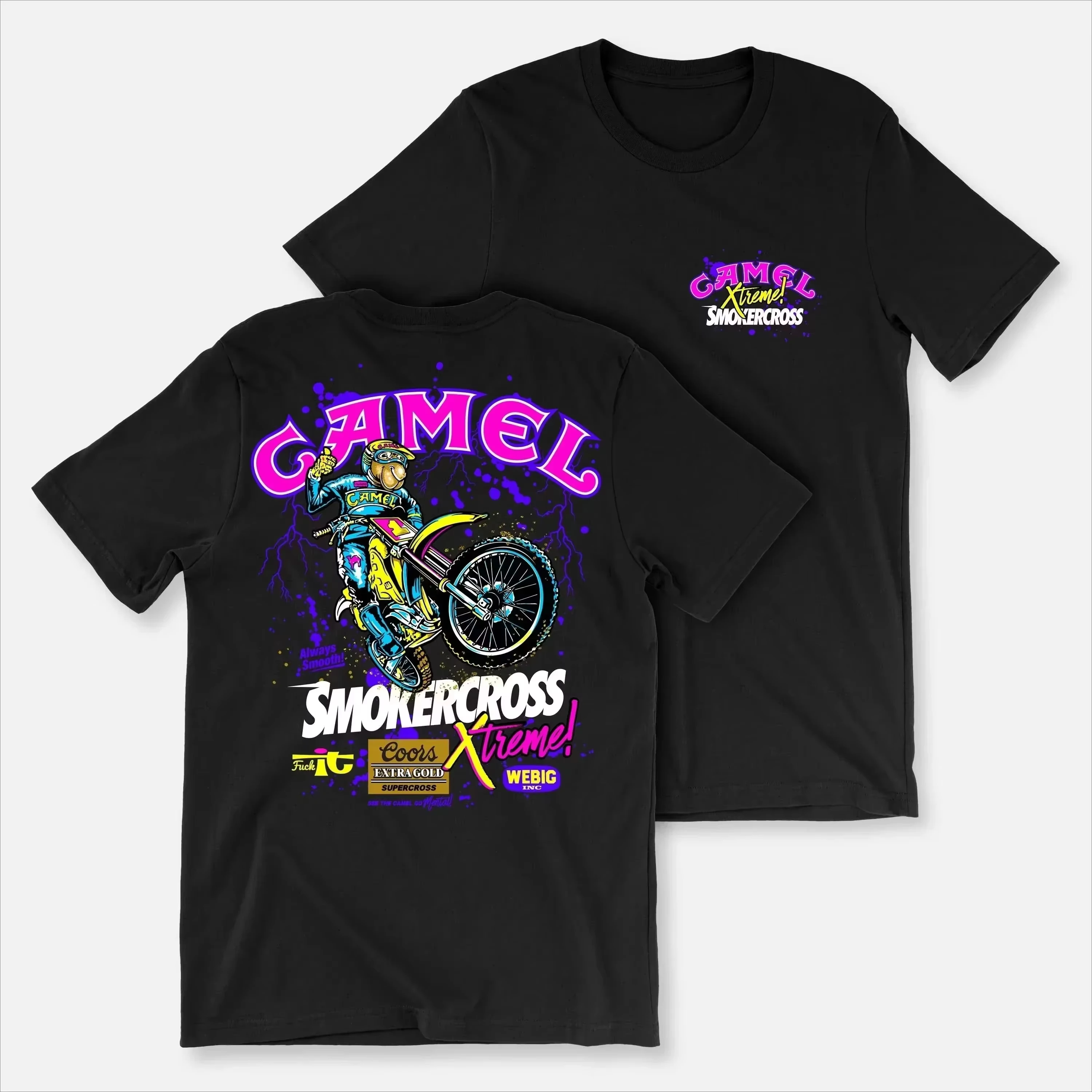 2026 New Retro Car Camel Cigarettes T-Shirt Vintage Cotton Tops Tee Short Sleeve Casual Streetwear Oversized Women Men Clothing