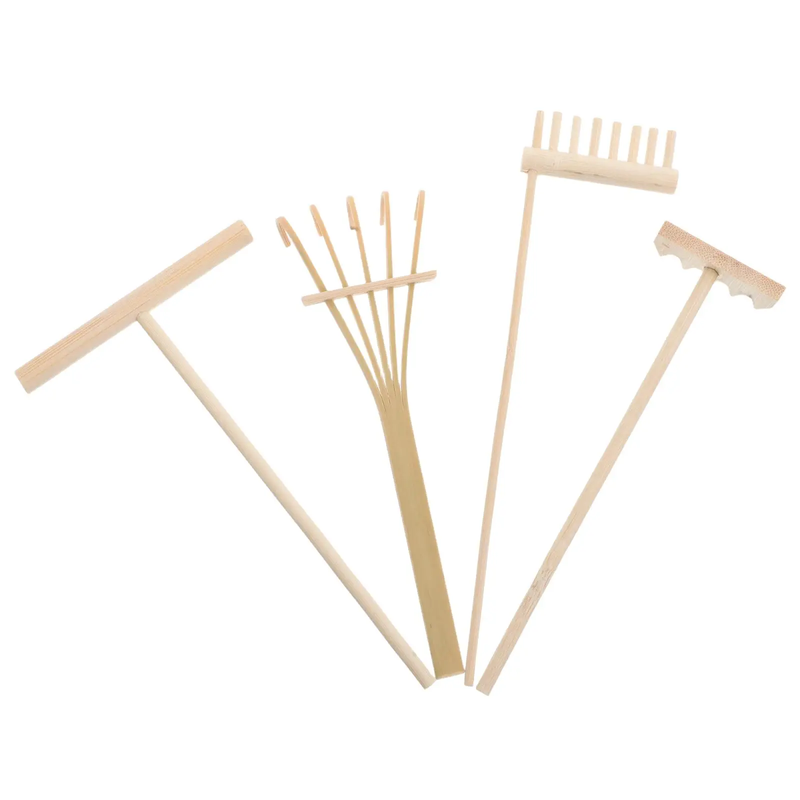 

4PCS Bamboo Zen Sand Garden Rake Tools Mini Tabletop Dry Landscape Kit Accessories Wooden mindfulness practice creativity