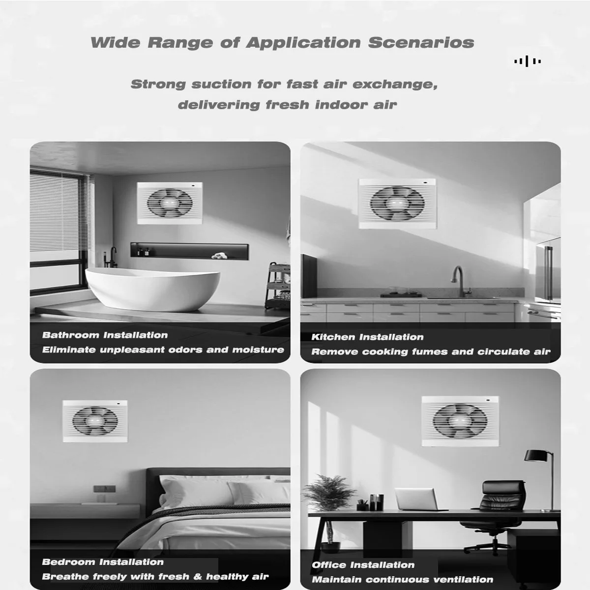 4 Inch Silent Window Mount Exhaust Fan with Backdraft Damper, Bathroom Toilet Kitchen Ventilation Extractor Fan, GB EU UK Plug O view 6