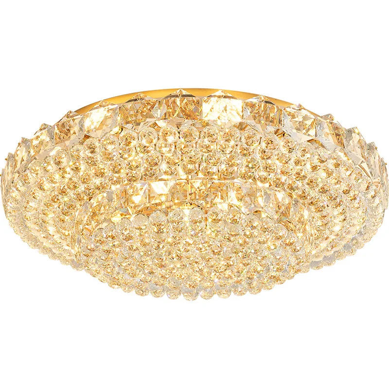 

Crystal lamp modern simple LED ceiling light luxury atmosphere home European round restaurant