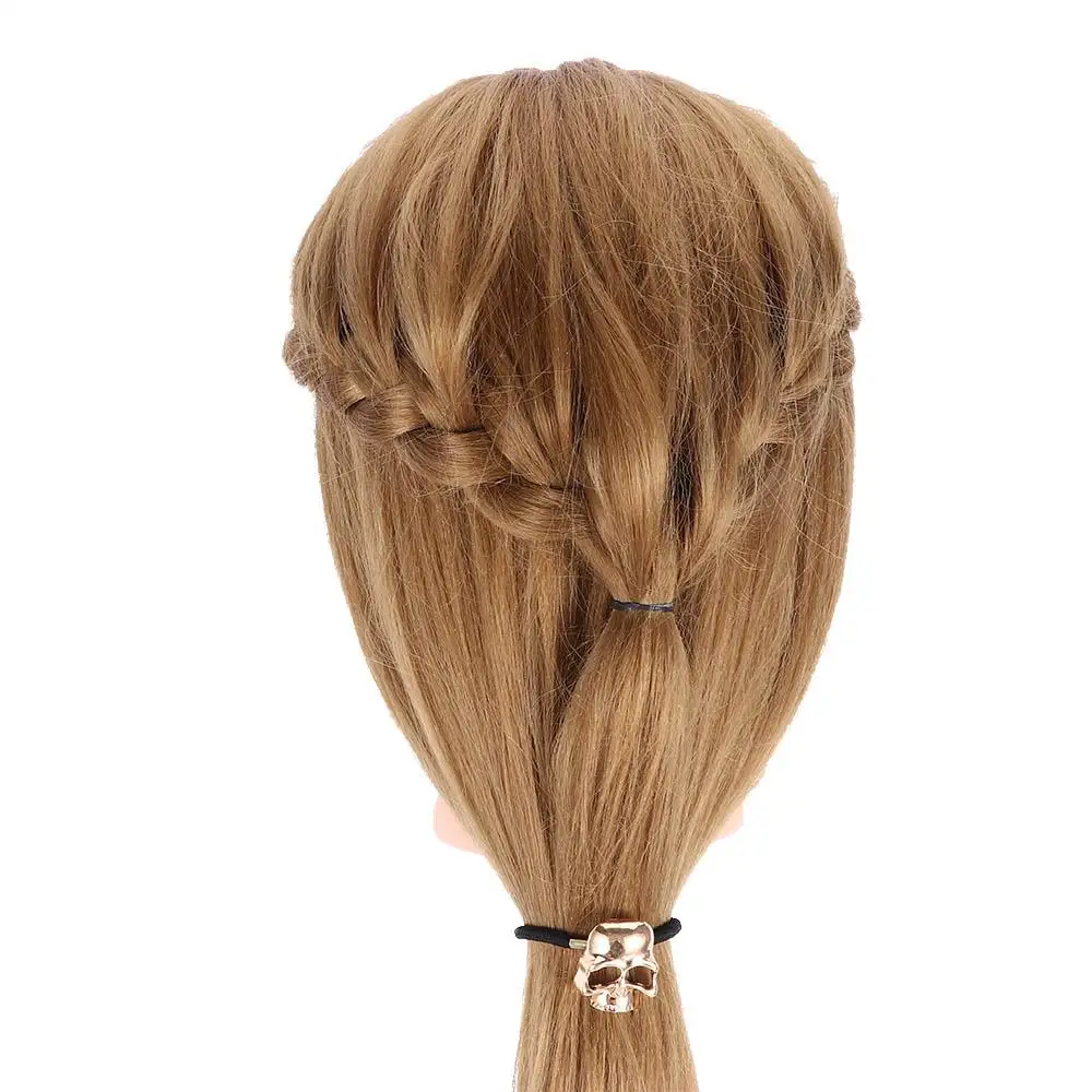 Immagine 6: Corda per capelli elastica da donna stile vintage punk con teschio in metallo
