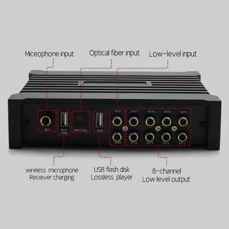 Wireless HiFi Car DSP Amplifier Vehicle Audio Sounding Quality Equalizer Car DSP amplifier Digital Music Sound Signal Processor