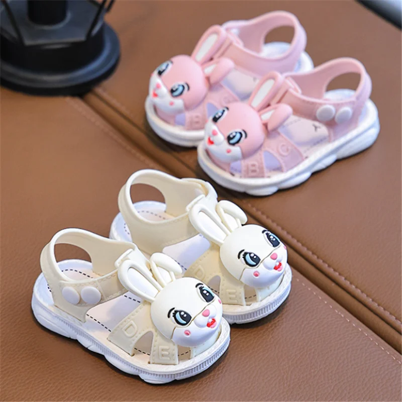 

Summer Baby Cartoon Shoes For Girls Non-Slip Soft-Soled Children Toddler Kids Sandals With Covered Toes