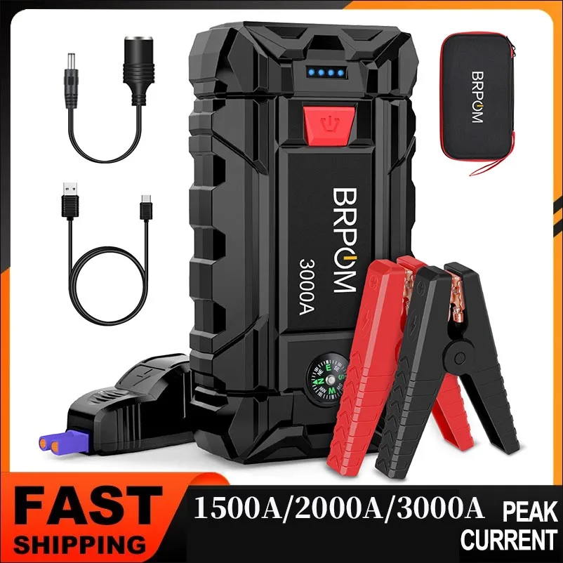 Power Bank 1500A/2000A/3000A Jump Starter Portable Charger Car Booster 12V Auto Starting Device Emergency Car Battery Starter