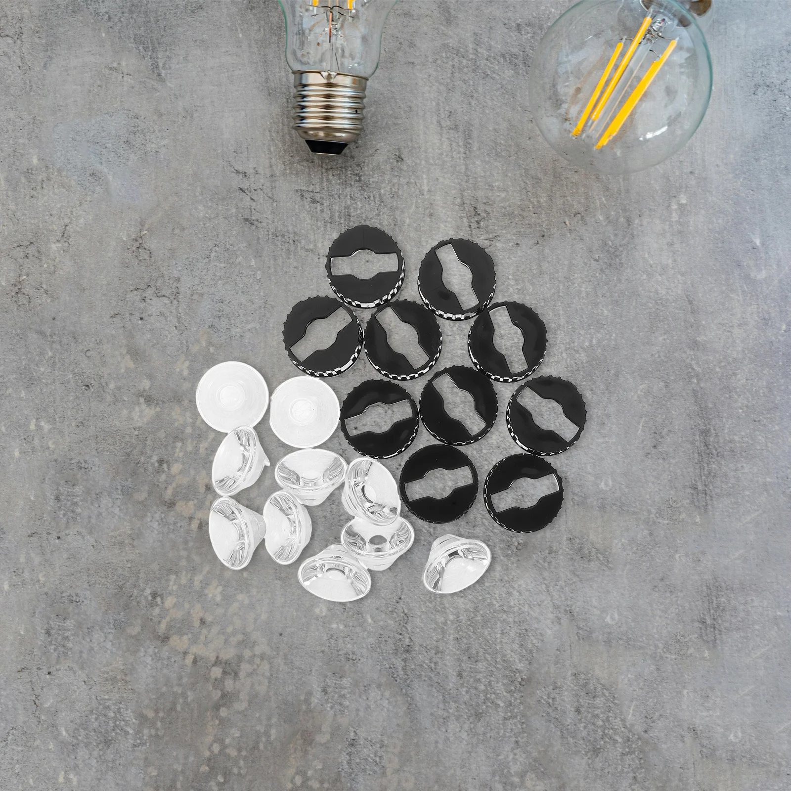 

10Sets Acrylic Lenses Holder Bracket Transparent Focusing Lens for LED Spotlights Ceiling Wall Washers High Light Transmission