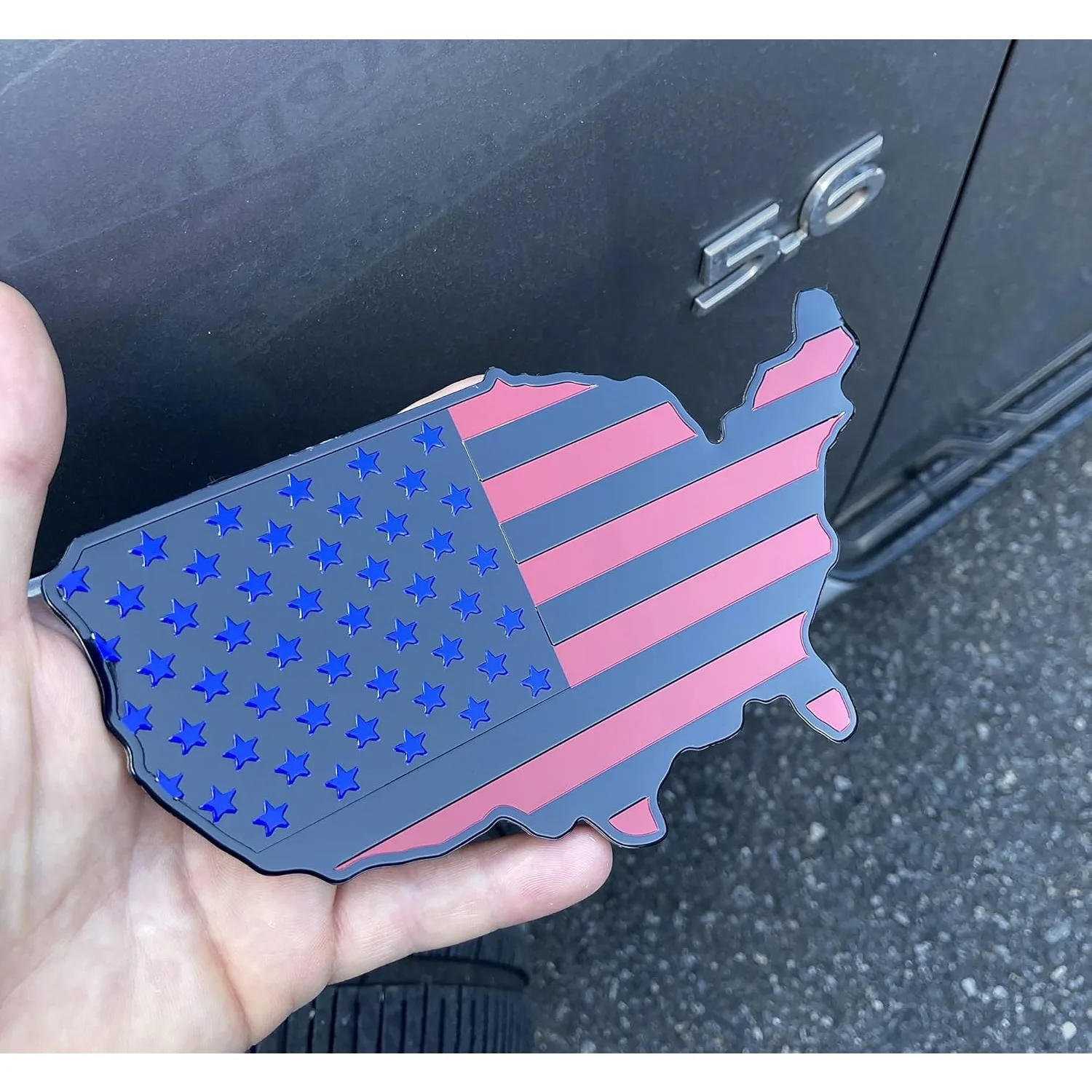 USA Black Flag Map Auto Fender Emblem for Cars Trucks Laptop Wall  7"x4" - view 4