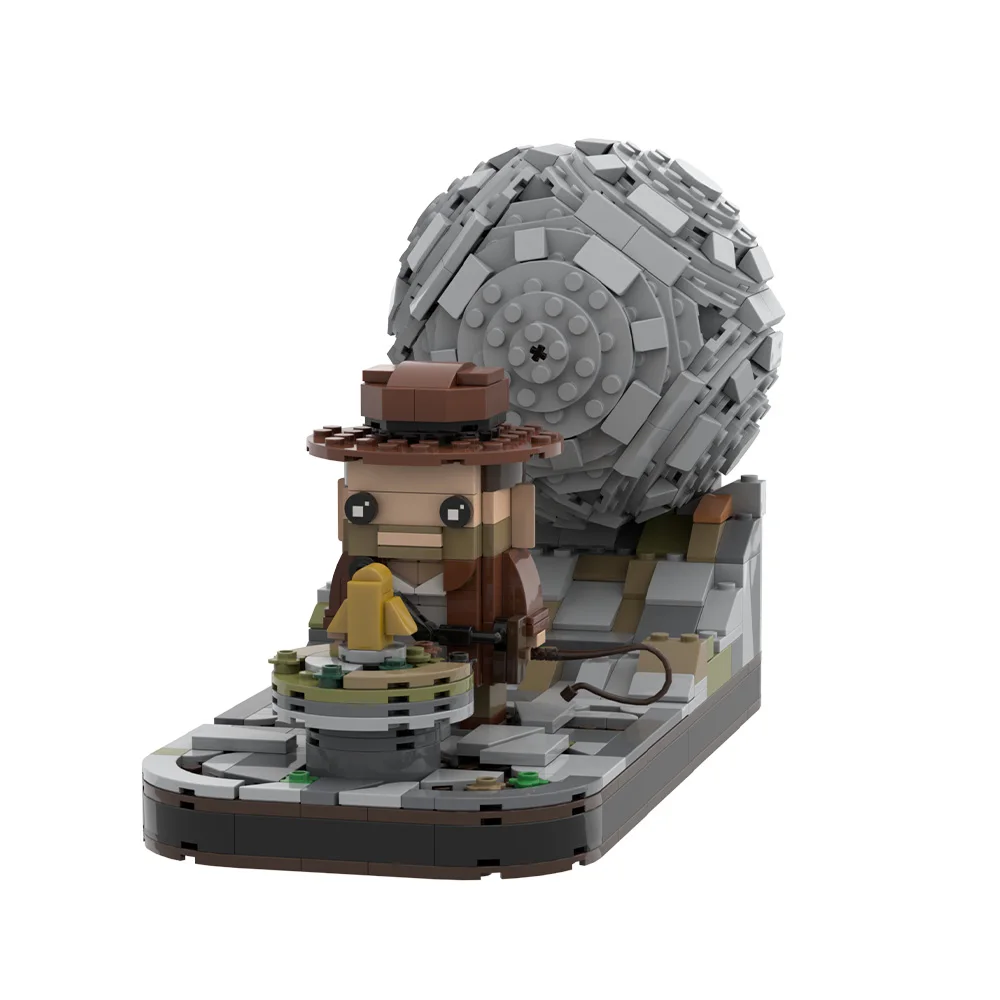 Klocki konstrukcyjne Indiana Jones: Ikoniczny model świątyni z ucieczką, idealny prezent dla miłośników filmów i dorosłych fanów.