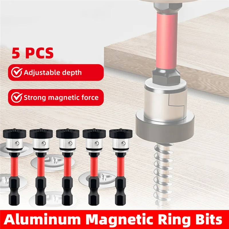 ABFI Positioning Screwdriver Bits 5Pcs Set 50Mm Magnetic Drywall Screw Bits For Plasterboard Installation