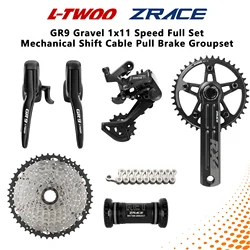 LTWOO GR9 Gravel CX Bike 1x11S Mechanical Groupset with ZRACE Cassette Crankset Chain BB Cable Pull Disc Brake Kit 48T 50T Optio