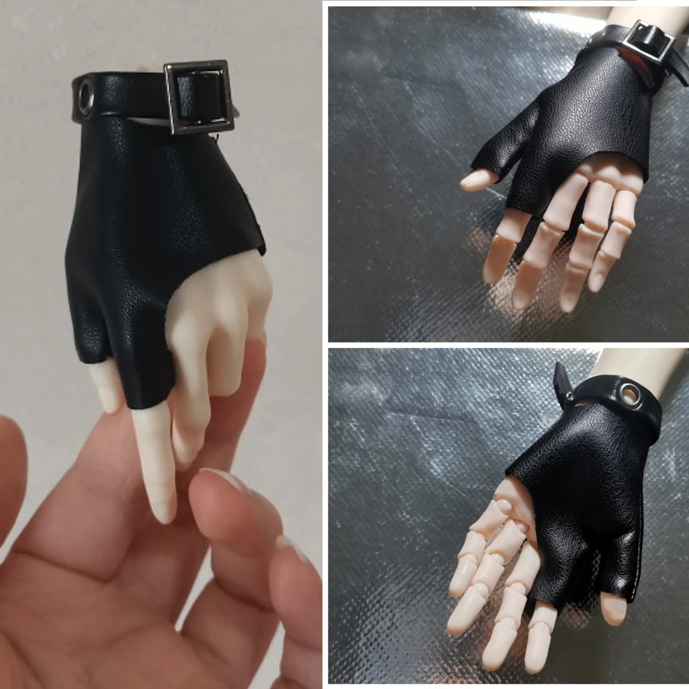 D09-P113 children handmade toy uncle 70-72 uf75 ID75 BJD Doll Accessories Uncle Half Finger Open Finger Leather Glove