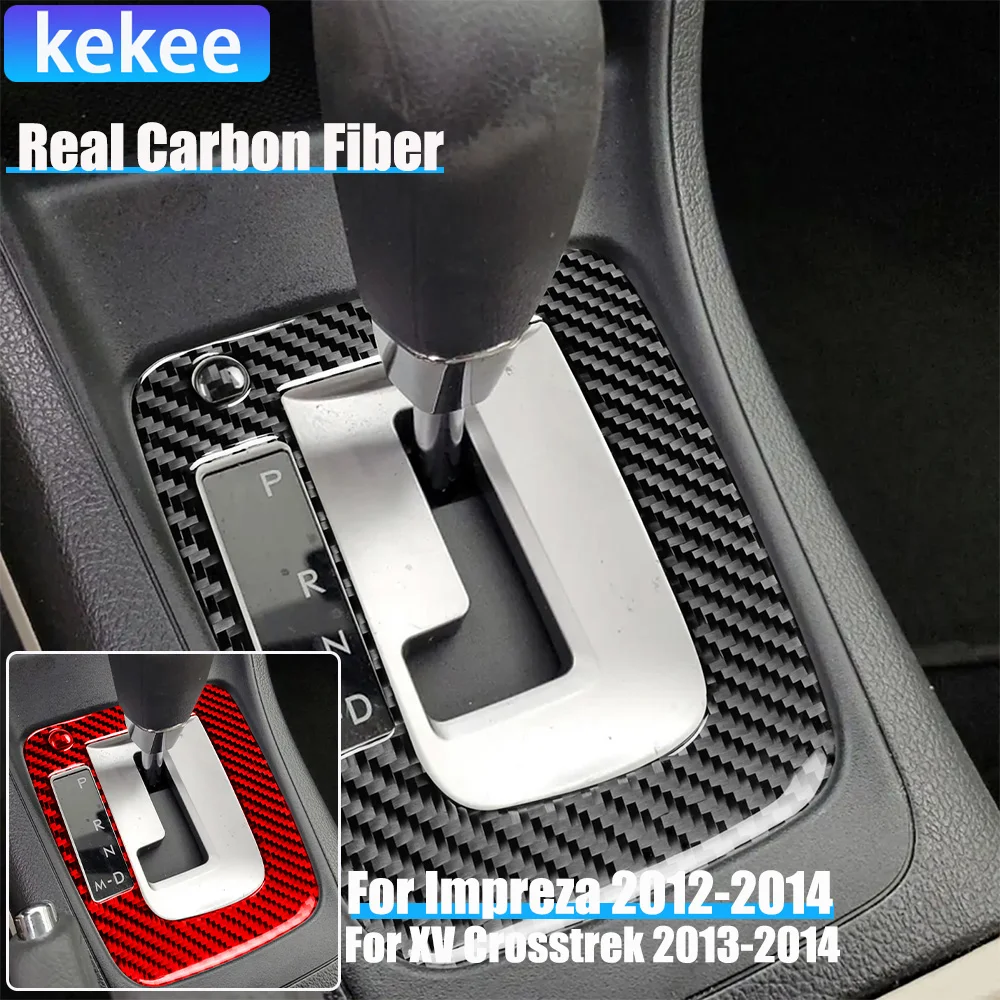 

Real Carbon Fiber Car Accessories Gear Shift Surround Cover Soft Sticker For Subaru Impreza 2012-2014 XV Crosstrek 2013-2014