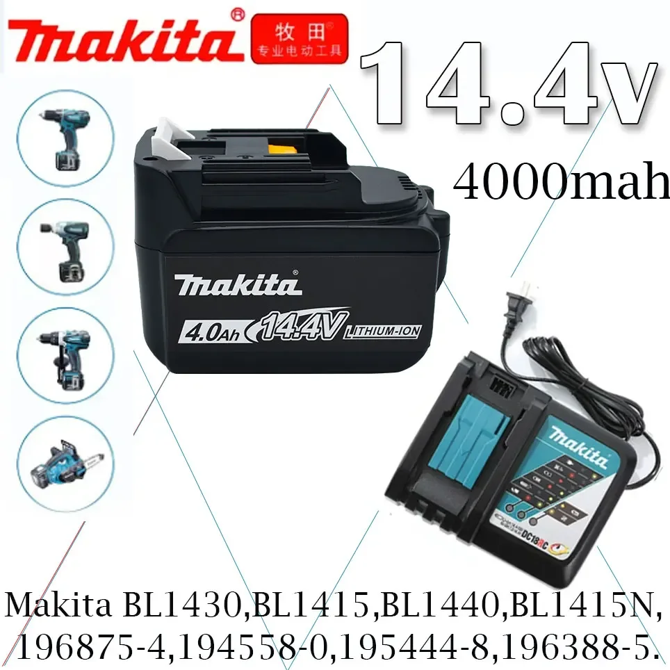 

14.4V 4.0Ah Drills Battery For Makita BL1430 Replacement Rechargeable Lithium Ion LXT200 BL1415 194558-0 194559-8 194066-1