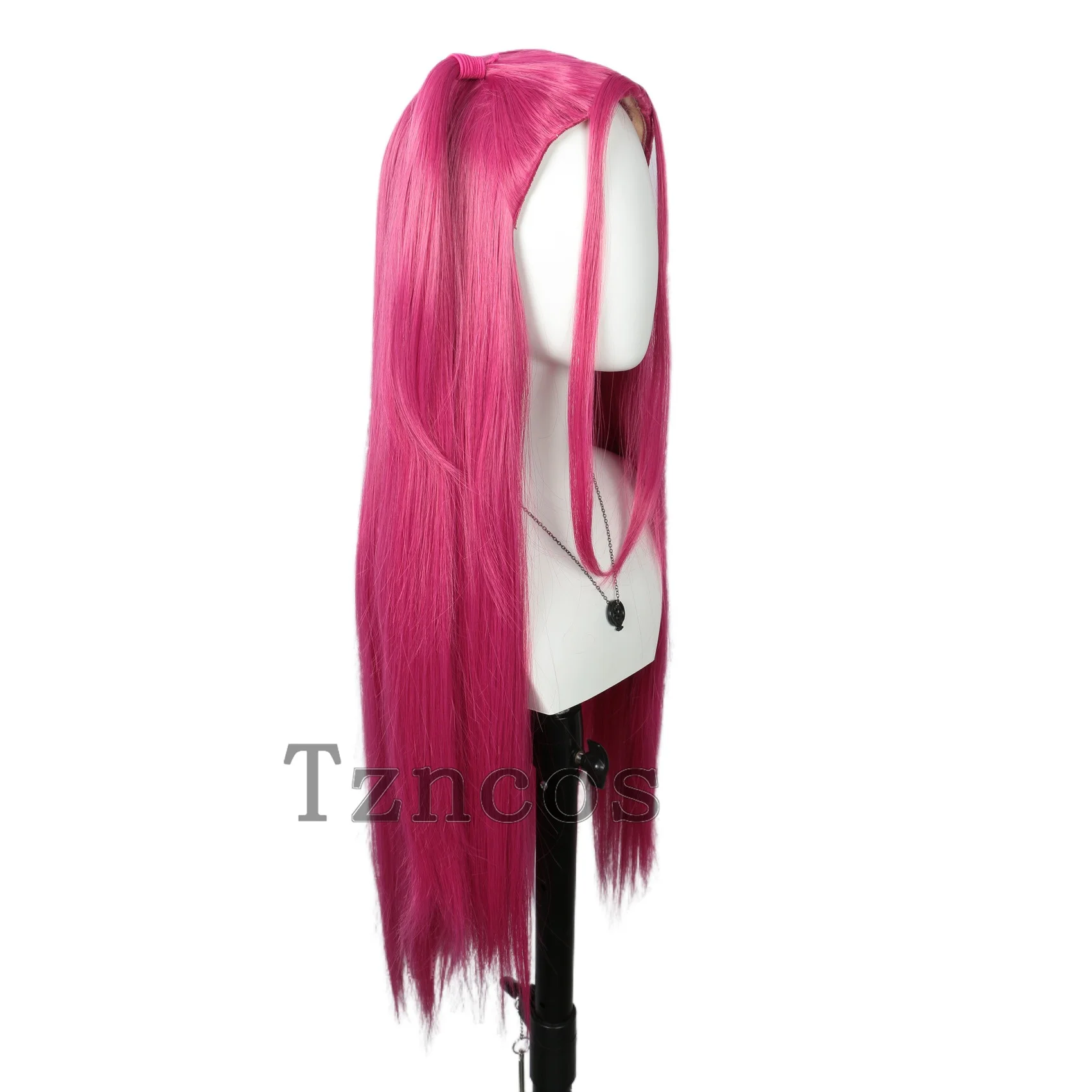 Tzncos Long Pink Mira Cosplay Wig Heat Resistant Synthetic Fiber Rose Net For Christmas Halloween
