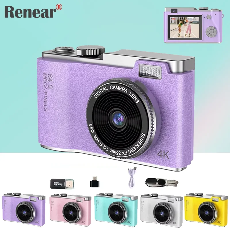 HD Digital 64MP Camera Autofocus Photography Video Camcorder 2.4 inch Screen for Portable Kid Adult Beginners Vlogging Camera