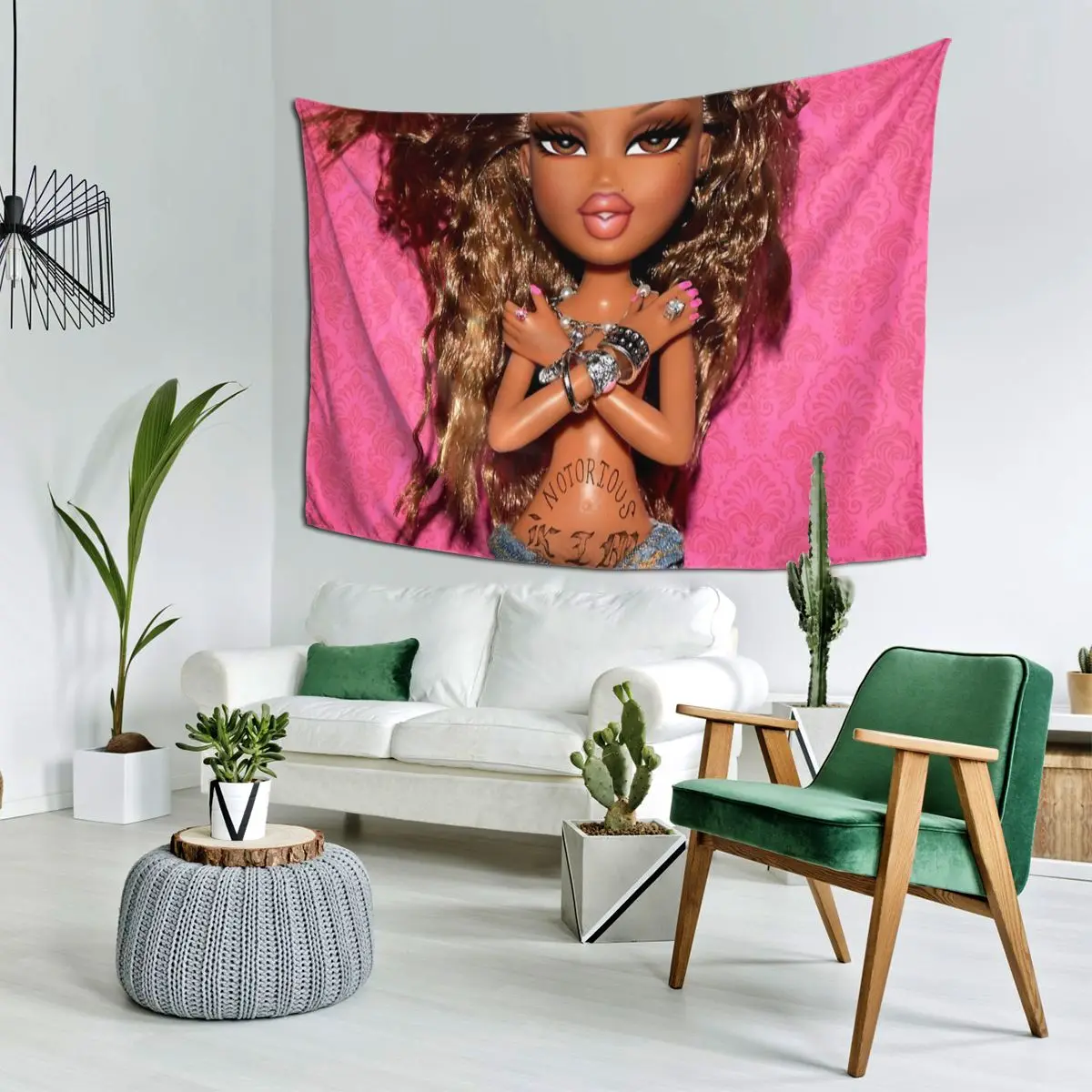 Bratz Notorious Kim Lil Kim Tapestry Hippie Wall Hanging Aesthetic Home Decor Tapestries for Living Room Bedroom Dorm Room