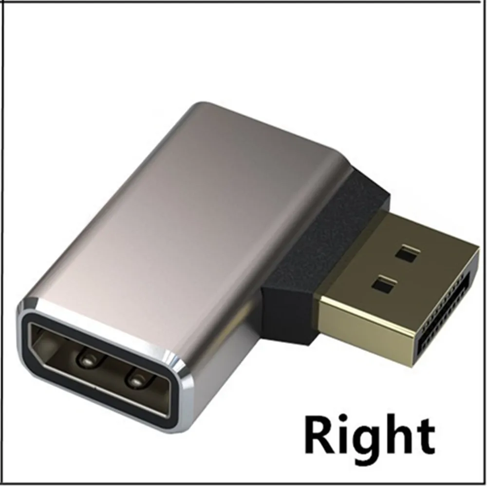 8K DisplayPort 1.4 Adapter 90 Degree 270 Degree Gold Plated Adapter Right DP Male to Female Vertical Connector Converter 8K@60Hz