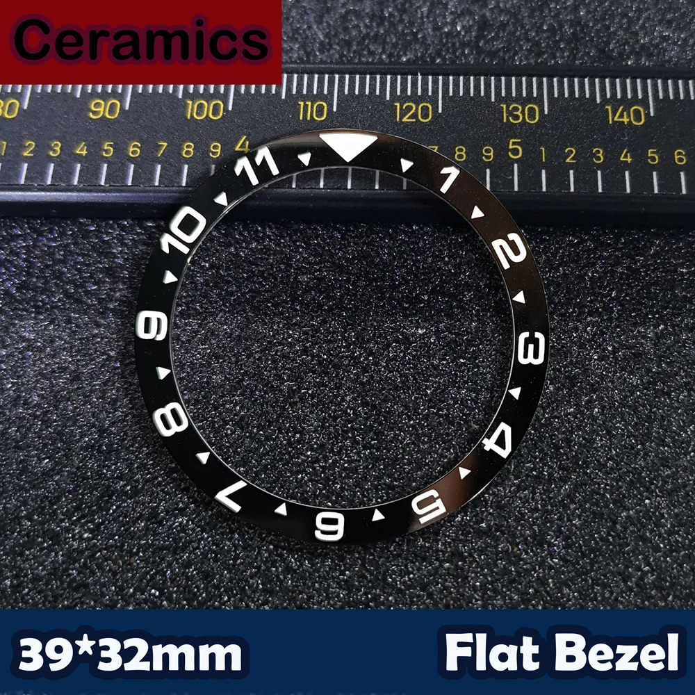 39mm*32mm High Quality Flat Ceramic Bezel Insert Watch Replacement Watch Parts Watch Cases Replace Accessory Diving Bezel Ring
