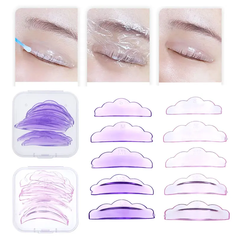 5 Paar selbstklebende Wimpernlift-Pads, weiches Silikon, Wimperndauerwelle, Stangen, Schildheben, 3D-Wimpernzange, Zubehör, Make-up-Tools