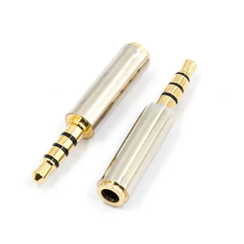 5/10/50Pcs lot Metal 3.5mm Male Plug to Female Soctet Connector 3.5 mm Jack 4 Poles Stereo Headphone Converter Audio Adapter