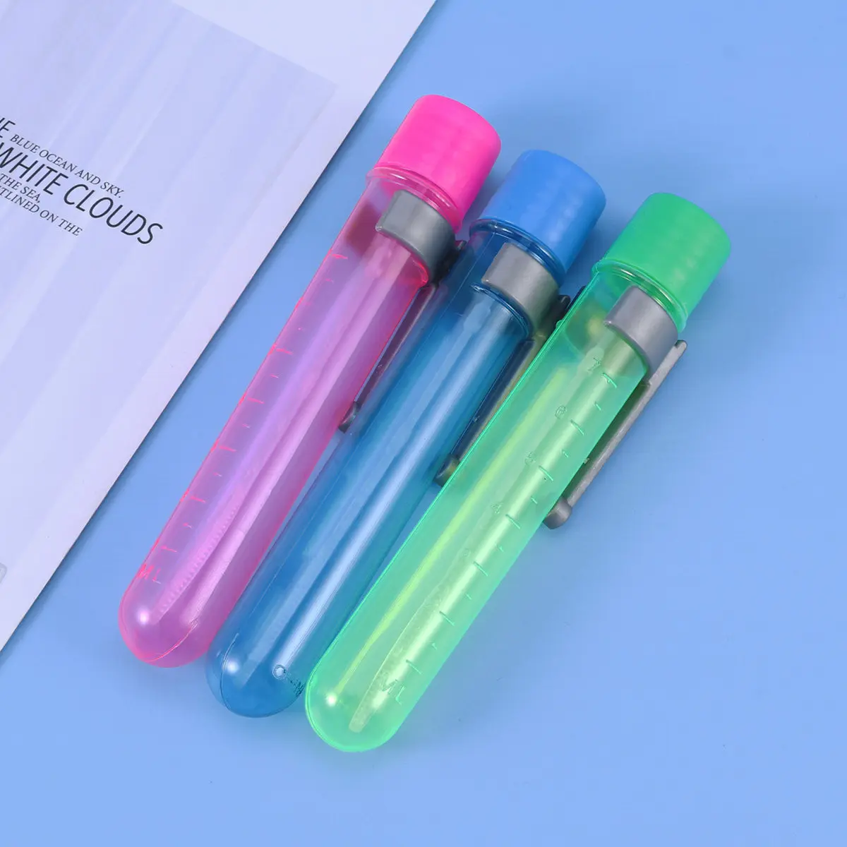 12Pcs Bubble Wand Pen Shape Assorted Color Kids Birthday Party Favor Wedding Outdoor Bath Summer